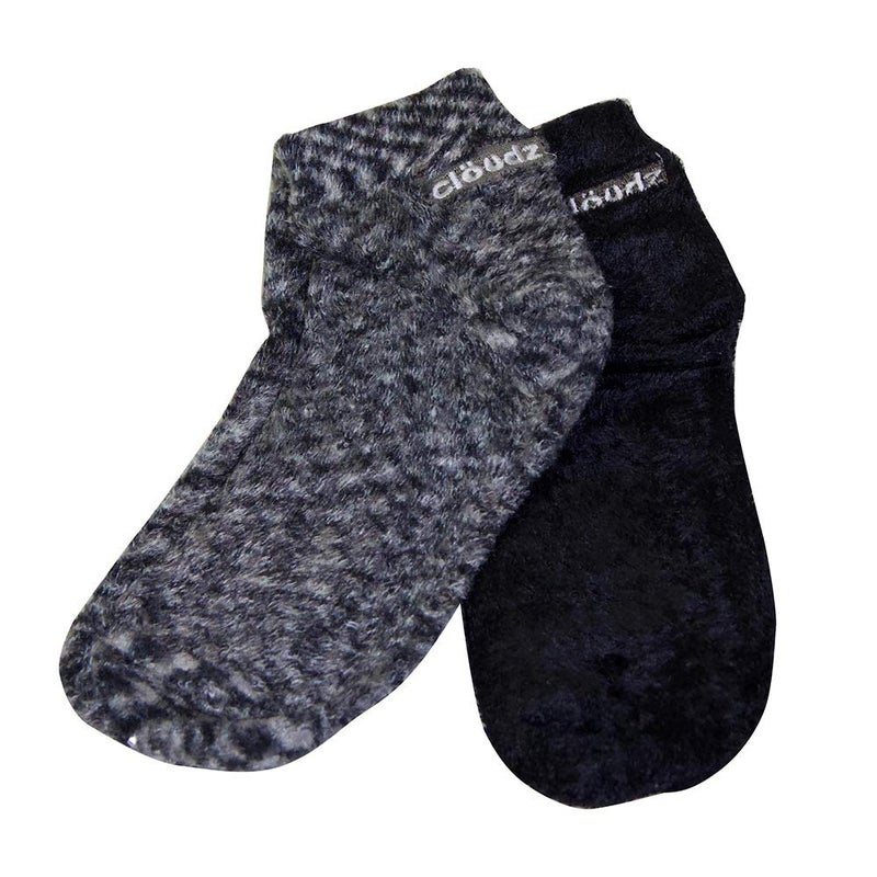 Cloudz - Black Natural Aloe Vera Spa Socks - (2 Pairs/Assorted Solid & Patterned) - Image 1